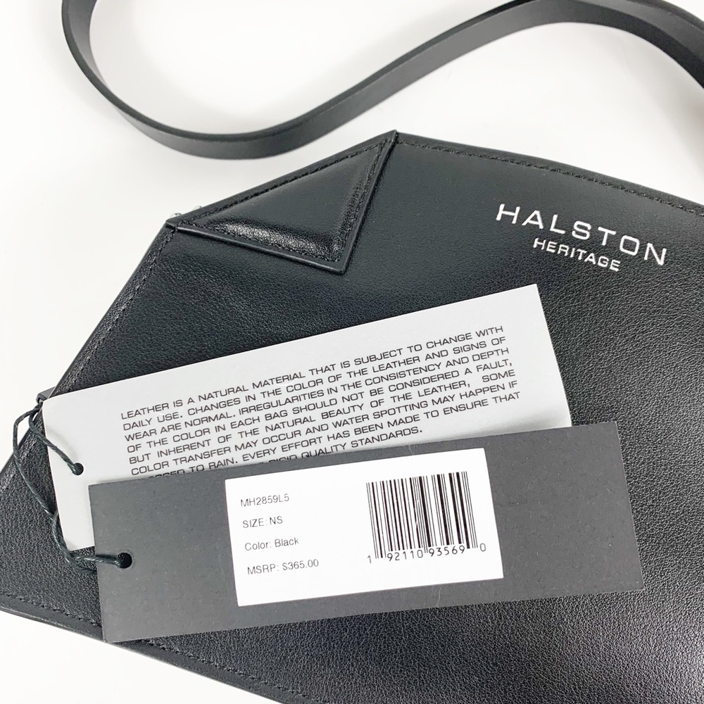Halston Heritage Leather Crossbody Black Bag NWT - Picture 6 of 7